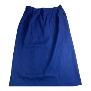 Bretton Place vintage blue worsted wool a-line midi skirt made in the USA 12
